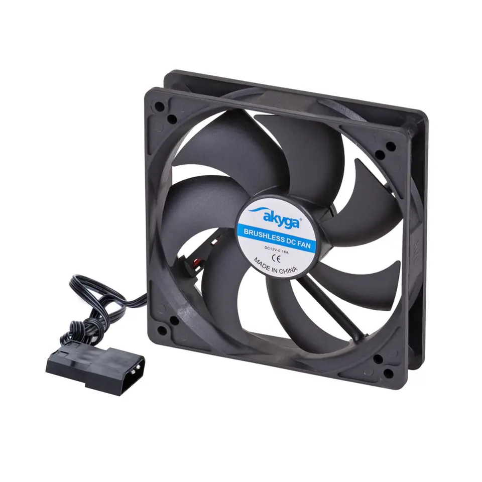 ⁨Akyga System fan 12 cm black AW-12A-BK Molex 120x120 mm Computer case 1 pc(s)⁩ at Wasserman.eu