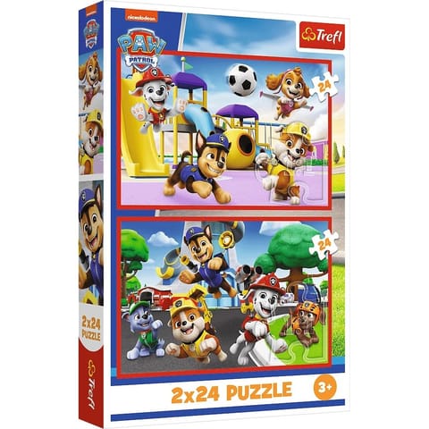 ⁨Puzzle 2x24 elementy Psi Patrol Psi dzień zabaw Paw Patrol⁩ w sklepie Wasserman.eu
