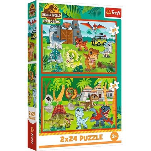 ⁨Puzzle 2x24 elementy małe dinozaury jurassic world⁩ w sklepie Wasserman.eu