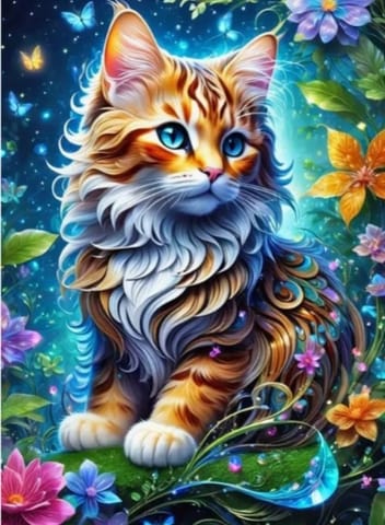 ⁨Diamond Mosaic - Cat in the Magic Garden⁩ at Wasserman.eu