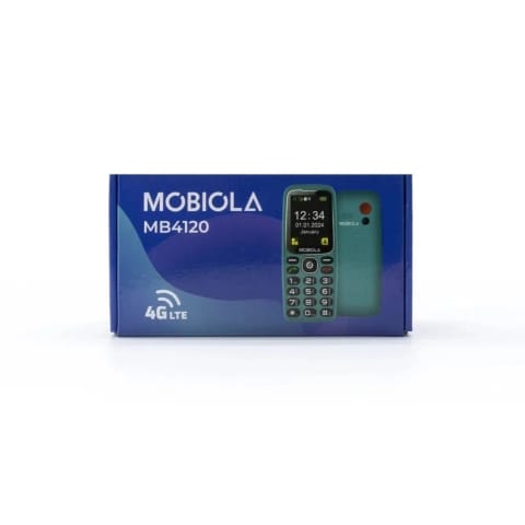 ⁨Telefon GSM Mobiola MB4120 4G dla seniora Turkusowy⁩ w sklepie Wasserman.eu