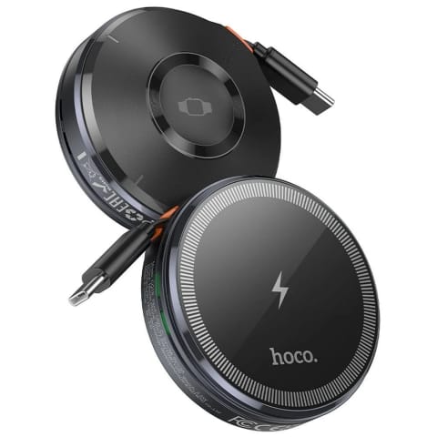 ⁨HOCO Ładowarka Indukcyjna Z Chowanym Kablem Typ C Kompatybilna Z MagSafe I Apple Watch 15W CQ18 Szara⁩ w sklepie Wasserman.eu