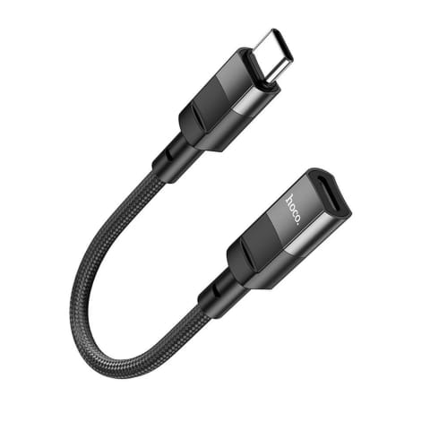 ⁨HOCO Adapter OTG Typ C (Męski) Do Lightning (Żeński) 3A U107 0,1 M Czarny⁩ w sklepie Wasserman.eu