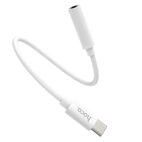 ⁨HOCO Adapter AUX Typ C Do Jack 3,5 Mm LS30 Biały⁩ w sklepie Wasserman.eu