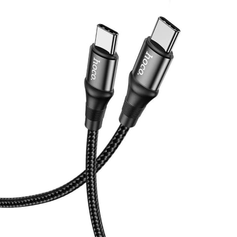 ⁨HOCO Kabel Typ C do Typ C X50 1 m Czarny PD 100W 5A Nylonowy Oplot⁩ w sklepie Wasserman.eu