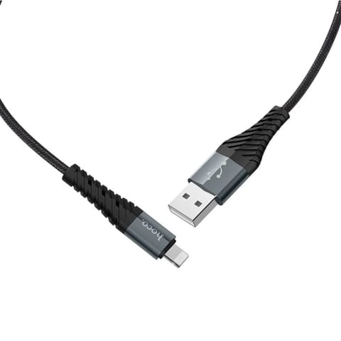 ⁨HOCO Kabel USB-A do Lightning X38 1 m Czarny 2,4A Wytrzymały TPE⁩ w sklepie Wasserman.eu