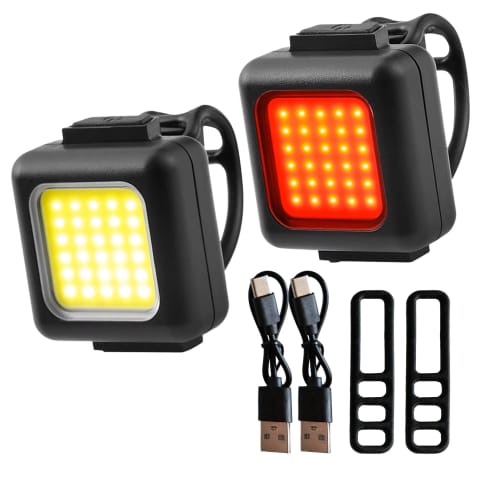 Lampka rowerowa na rower przednia tylna zestaw 2 lampek przód + tył COB USB Alogy Bike Light w sklepie Wasserman.eu