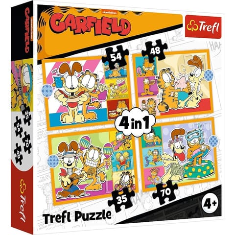 Puzzle 4w1 Garfield kocha lazanie w sklepie Wasserman.eu
