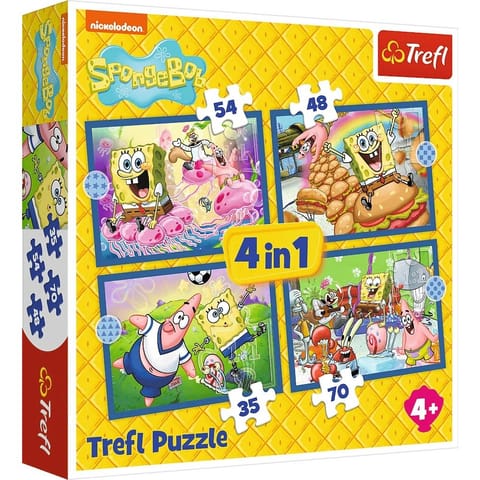 Puzzle 4w1 Spongebob w sklepie Wasserman.eu