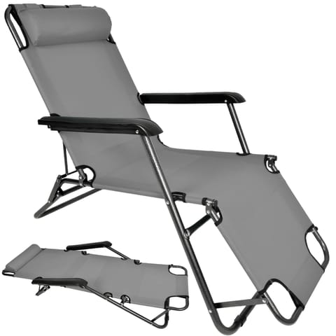 ⁨BLACK FOREST LEŻAK OGRODOWY ROZKŁADANY SZARY L-0279S⁩ w sklepie Wasserman.eu