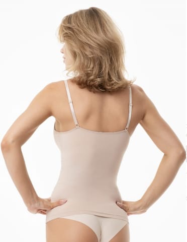 ⁨KOSZULKA JULIMEX SIMPLE CAMI TOP BRA BEZ (kolor beż, rozmiar S)⁩ w sklepie Wasserman.eu