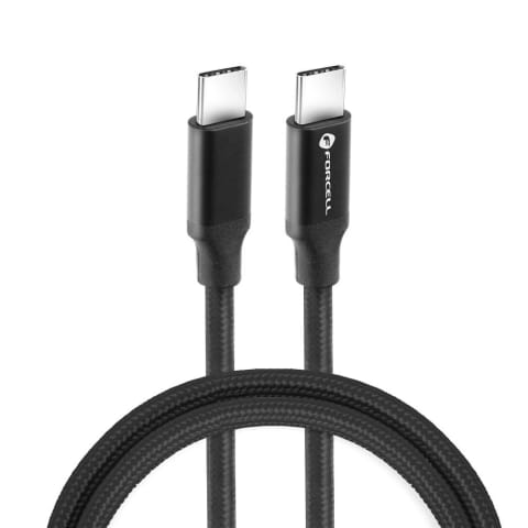 ⁨Kabel USB-C 100W 1m Forcell C391 Thunderbolt 4K e-mark QC 4.0 PD⁩ w sklepie Wasserman.eu