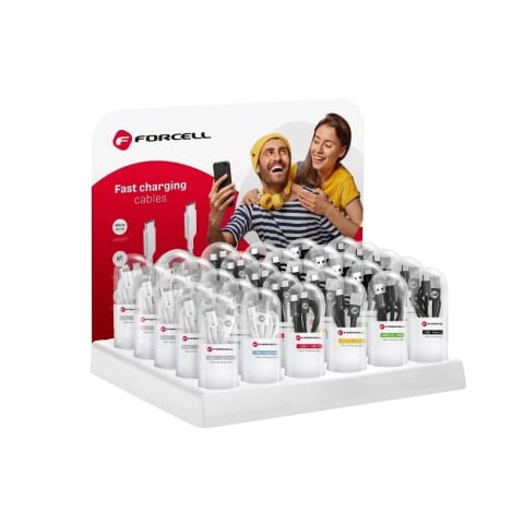 ⁨Kabel USB-C do USB-C Forcell PD 48W QC 2.0 1m TPE Sync Tuba Czarny⁩ w sklepie Wasserman.eu