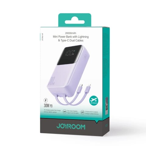 ⁨Powerbank Joyroom JR-PBC07 30W 20000mAh z kablami Lightning i USB-C⁩ w sklepie Wasserman.eu