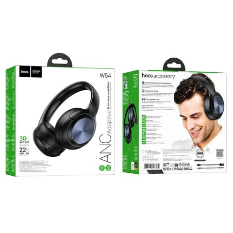 ⁨HOCO Słuchawki Bezprzewodowe Bluetooth W54 ANC Czarne⁩ w sklepie Wasserman.eu
