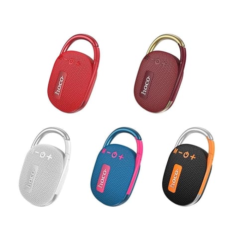 ⁨Głośnik Bluetooth HOCO HC17 Przenośny z Karabińczykiem Bordowy 5W⁩ w sklepie Wasserman.eu