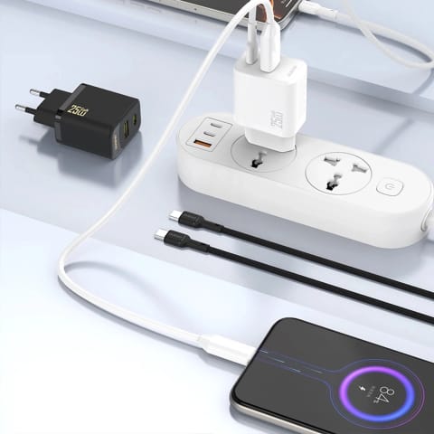 ⁨Ładowarka sieciowa Dudao A27 Biała GaN USB-C Ładowarka | Kompaktowa, Szybka⁩ w sklepie Wasserman.eu