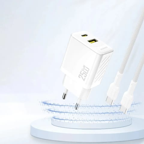 ⁨Ładowarka Dudao A26T 25W GaN USB-A, USB-C | Power Delivery, Quick Charge - Biała⁩ w sklepie Wasserman.eu