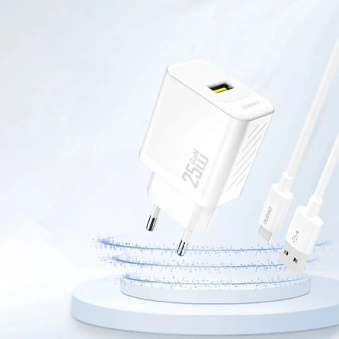 ⁨Ładowarka sieciowa Dudao A27S 25W GaN USB-A | Szybkie ładowanie QC 3.0 - Biała⁩ w sklepie Wasserman.eu