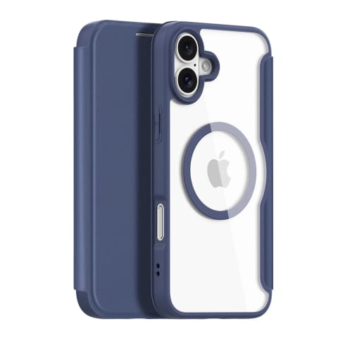 ⁨Etui do iPhone 16 Dux Ducis Skin X Pro MagSafe Klapka Niebieskie⁩ w sklepie Wasserman.eu