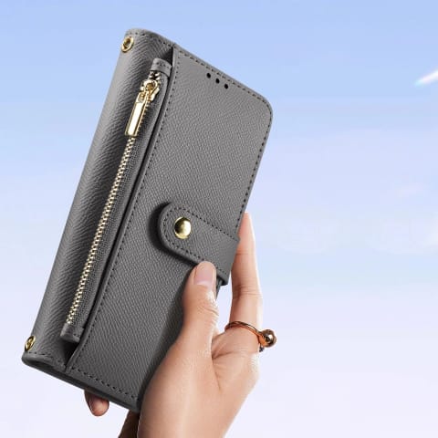 ⁨Etui do Samsung Galaxy S25 Ultra Dux Ducis Lawa Skórzane Szare⁩ w sklepie Wasserman.eu