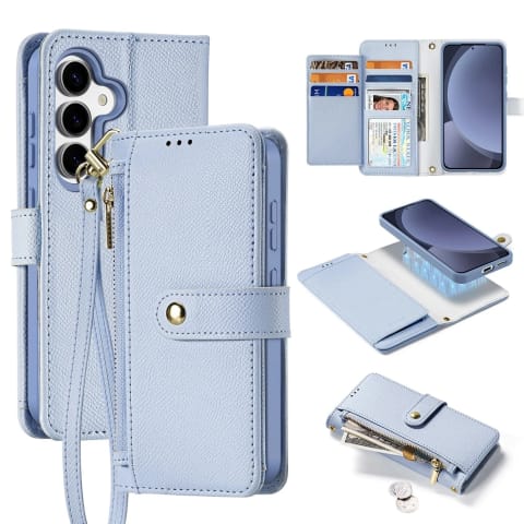 ⁨Etui do Samsung Galaxy S25 Dux Ducis Lawa Skórzane Niebieskie⁩ w sklepie Wasserman.eu