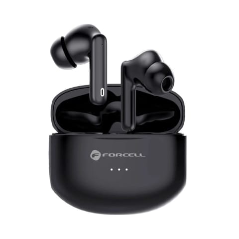⁨Słuchawki bezprzewodowe douszne Forcell F-Audio TWS Clear Sound czarne Black⁩ w sklepie Wasserman.eu