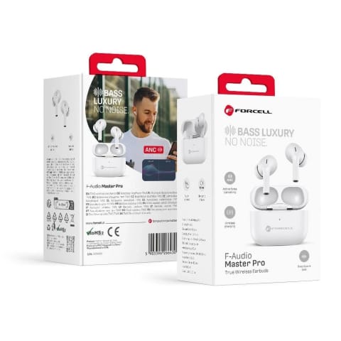 ⁨Słuchawki bezprzewodowe douszne Forcell F-Audio TWS Master Pro białe White⁩ w sklepie Wasserman.eu