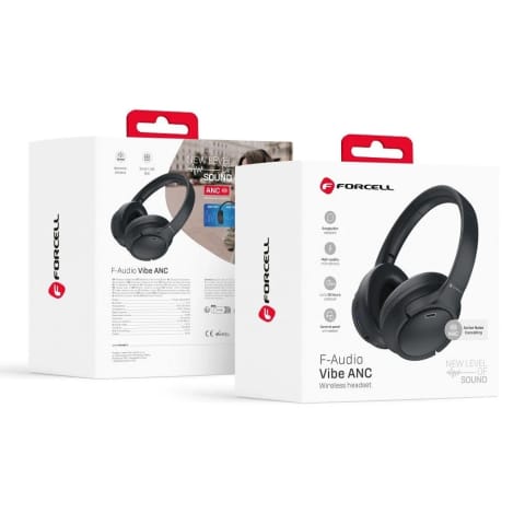 ⁨Słuchawki bezprzewodowe nauszne Forcell F-Audio Vibe ANC TUYA APP czarne Black⁩ w sklepie Wasserman.eu