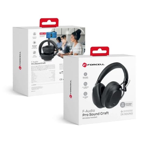 ⁨Słuchawki bezprzewodowe nauszne Forcell F-Audio ANC Pro Sound Craft czarne⁩ w sklepie Wasserman.eu