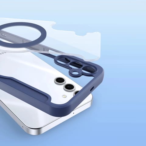 ⁨Etui do Samsung Galaxy S25+ Dux Ducis Skin X Pro MagSafe Niebieskie⁩ w sklepie Wasserman.eu
