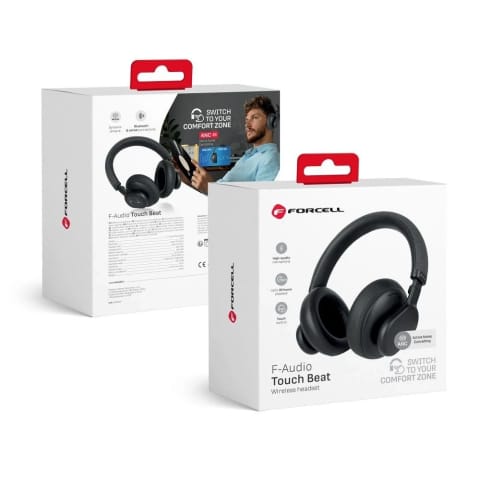 ⁨Słuchawki bezprzewodowe nauszne Forcell F-Audio ANC Touch Beat czarne⁩ w sklepie Wasserman.eu