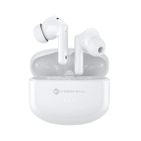 ⁨Słuchawki bezprzewodowe douszne BT 5.3 Forcell F-Audio TWS Clear Sound białe⁩ w sklepie Wasserman.eu