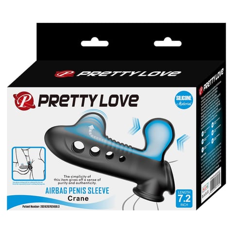 ⁨NAKŁADKA POMPOWANA AIRBAG PENIS SLEEVE BLACK⁩ w sklepie Wasserman.eu