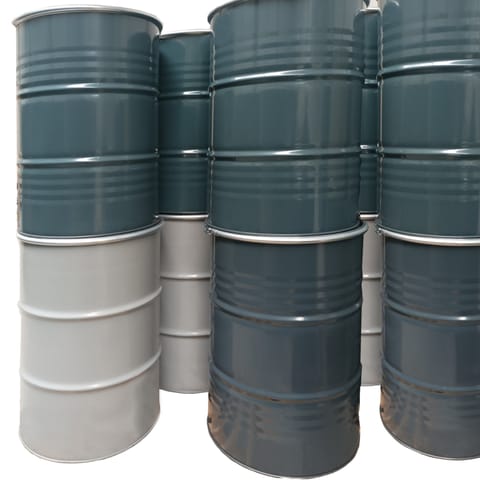 ⁨Beczka stalowa metalowa OH 212L zdejmowane wieko z korkami 2 i 3/4 - SZARA MIX⁩ w sklepie Wasserman.eu