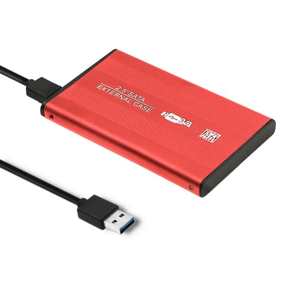 ⁨QOLTEC OBUDOWA NA DYSK HDD/SSD 2.5" SATA3 | USB3.0 | CZERWONY⁩ w sklepie Wasserman.eu