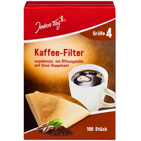 ⁨Jeden Tag Filtry do Kawy Rozmiar 4 100 szt.⁩ w sklepie Wasserman.eu