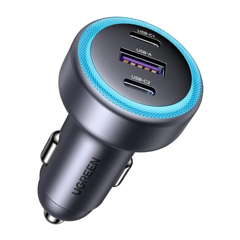 ⁨Ładowarka samochodowa UGREEN EC307, USB + 2X USB-C, 30W (czarna)⁩ w sklepie Wasserman.eu