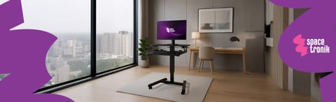 ⁨Mobilny stolik z kółkami SPR-BUDDY-13 Czarny⁩ w sklepie Wasserman.eu