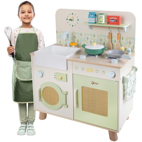 ⁨CLASSIC WORLD Drewniana Kuchnia XXL Wielofunkcyjna z Pralką i Akcesoriami⁩ w sklepie Wasserman.eu