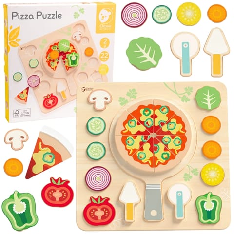 ⁨CLASSIC WORLD Drewniana Pizza do Krojenia Układanka Warzywa 22 el.⁩ w sklepie Wasserman.eu