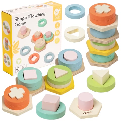 CLASSIC WORLD Sorter Montessori Kształtów i Kolorów Układanka Wieża w sklepie Wasserman.eu