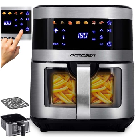 ⁨Frytkownica beztłuszczowa Air fryer Berdsen BD-656 srebrna⁩ w sklepie Wasserman.eu