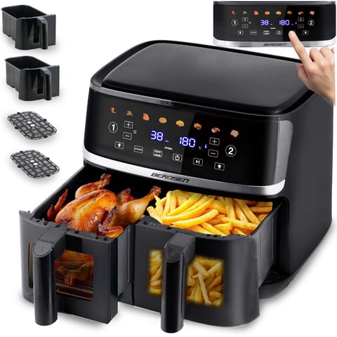 ⁨Duża frytkownica beztłuszczowa Air fryer Berdsen BD-657 czarna⁩ w sklepie Wasserman.eu