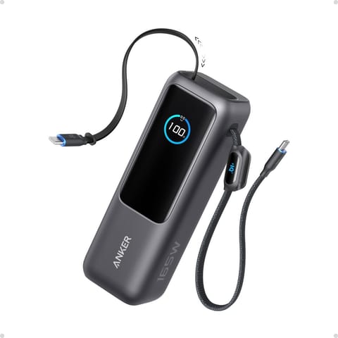 ⁨Powerbank ZOLO 25000mAh 165W wbudowany kabel USB-C szary⁩ w sklepie Wasserman.eu