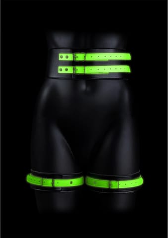⁨Ouch! Glow in the Dark L/XL - kajdanki na uda z paskiem, fluorescencyjne⁩ w sklepie Wasserman.eu