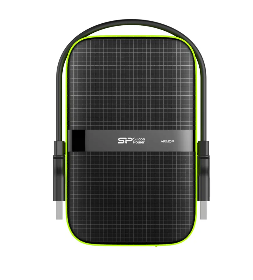 ⁨Dysk zewnętrzny Silicon Power Armor A60 4TB 2.5" USB 3.2 5400 obr/min Green-Black (SP040TBPHDA60S3K)⁩ w sklepie Wasserman.eu