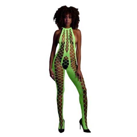 ⁨Ouch! by Shots Bodystocking Neon XS/L - głęboki dekolt, UV aktywacja⁩ w sklepie Wasserman.eu