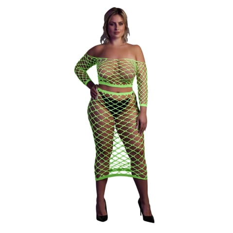 ⁨Ouch! by Shots Neon Komplet XL/XXXXL Top i Spodnica, UV Aktywowany⁩ w sklepie Wasserman.eu