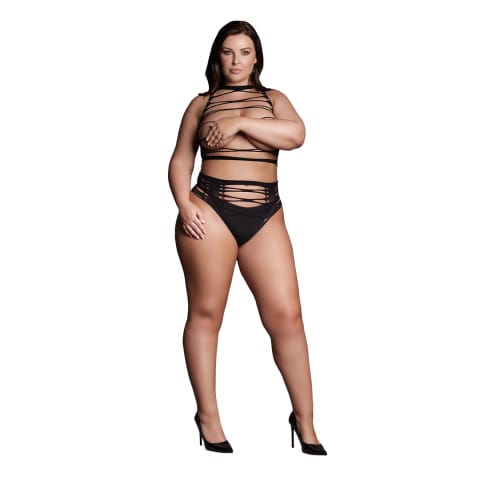 ⁨Le Desir Helike Plus Size - zestaw dwuczęściowy XL-XXXXL, czarny⁩ w sklepie Wasserman.eu